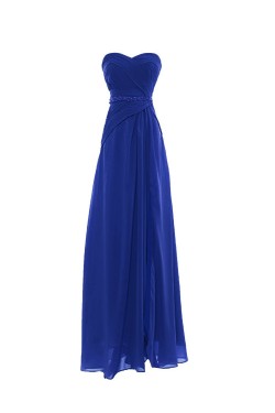 A-Line Sweetheart Blue Long Chiffon Prom Evening Formal Party Dresses ED010421