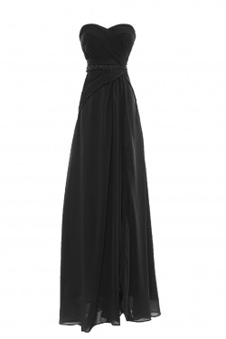 A-Line Sweetheart Black Long Chiffon Prom Evening Formal Party Dresses ED010422