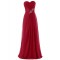 A-Line Sweetheart Long Red Chiffon Prom Evening Formal Party Dresses ED010424