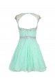 A-Line Short Blue Beaded Prom Evening Formal Party Dresses ED010426