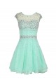 A-Line Short Blue Beaded Prom Evening Formal Party Dresses ED010426