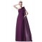A-Line One-Shoulder Long Purple Chiffon Prom Evening Formal Party Dresses ED010429