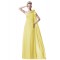 A-Line One-Shoulder Long Yellow Chiffon Prom Evening Formal Party Dresses ED010430