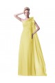 A-Line One-Shoulder Long Yellow Chiffon Prom Evening Formal Party Dresses ED010430