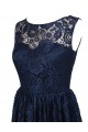 Short Navy Blue Lace Prom Evening Formal Party Dresses ED010432