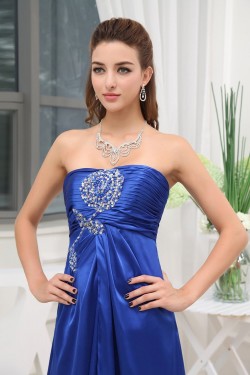 Beaded Strapless Long Blue Prom Evening Formal Party Dresses/Maternity Evening Dresses ED010440