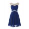 Beaded Short Blue Chiffon Prom Evening Formal Party Dresses ED010443