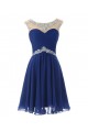 Beaded Short Blue Chiffon Prom Evening Formal Party Dresses ED010443