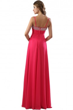 A-Line Spaghetti Strap Beaded Chiffon Prom Evening Formal Party Dresses ED010455