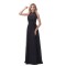 A-Line Halter Long Black Chiffon and Lace Prom Evening Formal Party Dresses/Bridesmaid Dresses ED010457