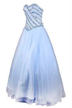 A-Line Sweetheart Beaded Long Blue Prom Evening Formal Party Dresses ED010463