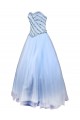 A-Line Sweetheart Beaded Long Blue Prom Evening Formal Party Dresses ED010463