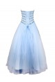A-Line Sweetheart Beaded Long Blue Prom Evening Formal Party Dresses ED010463