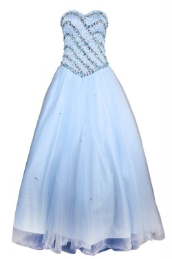 A-Line Sweetheart Beaded Long Blue Prom Evening Formal Party Dresses ED010463