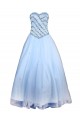 A-Line Sweetheart Beaded Long Blue Prom Evening Formal Party Dresses ED010463