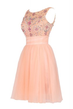 A-Line Beaded Short Prom Evening Formal Party Dresses ED010470