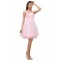A-Line Spaghetti Strap Beaded Short Pink Prom Evening Formal Party Dresses ED010472
