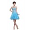 A-Line Strapless Beaded Short Blue Prom Evening Formal Party Dresses ED010476