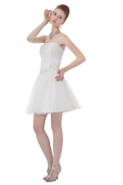 A-Line Strapless Short Blue Prom Evening Formal Party Dresses ED010487