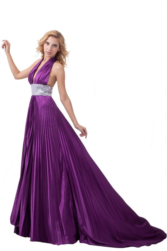 A-Line Halter Long Purple Pleated Prom Evening Formal Party Dresses ED010488 A-Line Halter Long Purple Pleated Prom Evening Formal Party Dresses ED010488