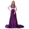 A-Line Halter Long Purple Pleated Prom Evening Formal Party Dresses ED010488