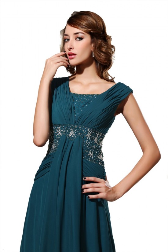 A-Line Beaded Long Chiffon Prom Evening Formal Party Dresses ED010489