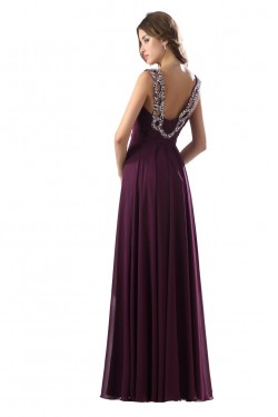 A-Line Beaded Long Chiffon Prom Evening Formal Party Dresses ED010490