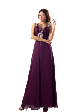A-Line Beaded Long Chiffon Prom Evening Formal Party Dresses ED010490