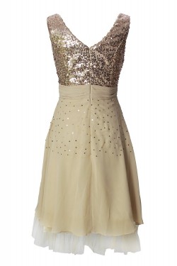 A-Line Short Sequin Chiffon Prom Evening Formal Party Dresses ED010494