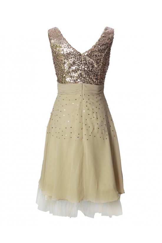 A-Line Short Sequin Chiffon Prom Evening Formal Party Dresses ED010494