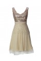 A-Line Short Sequin Chiffon Prom Evening Formal Party Dresses ED010494