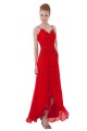 A-Line Spaghetti Strap Long Red Chiffon Prom Evening Formal Party Dresses ED010495