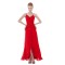 A-Line Spaghetti Strap Long Red Chiffon Prom Evening Formal Party Dresses ED010495