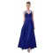 A-Line Spaghetti Strap Beaded Long Blue Prom Evening Formal Party Dresses ED010500