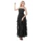 Spaghetti Strap Long Black Chiffon Prom Evening Formal Party Dresses ED010501