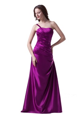 A-Line One-Shoulder Long Purple Prom Evening Formal Party Dresses ED010507