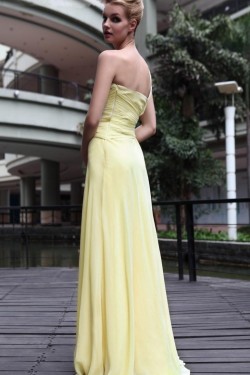 A-Line One-Shoulder Beaded Long Chiffon Prom Evening Formal Party Dresses ED010517