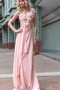 A-Line Beaded Long Chiffon Prom Evening Formal Party Dresses ED010518