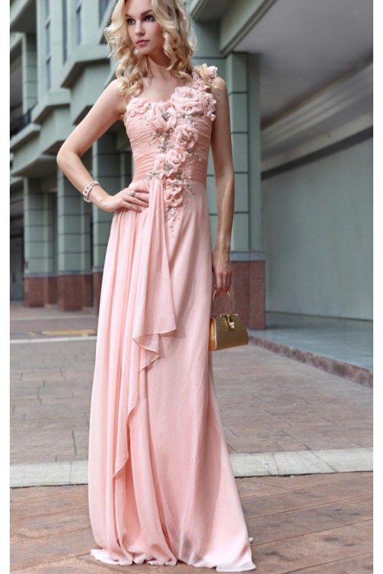 A-Line Beaded Long Chiffon Prom Evening Formal Party Dresses ED010518