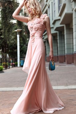 A-Line Beaded Long Chiffon Prom Evening Formal Party Dresses ED010518