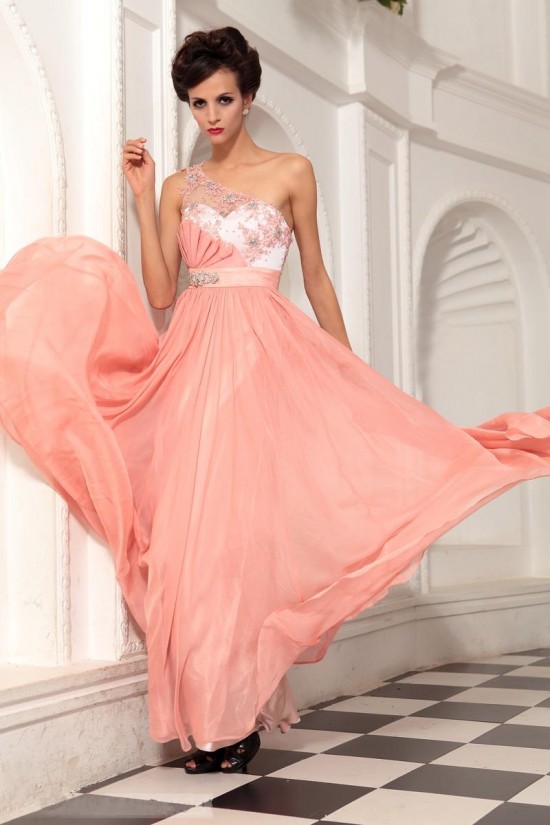 A-Line One-Shoulder Long Beaded Chiffon Prom Evening Formal Party Dresses ED010520 A-Line One-Shoulder Long Beaded Chiffon Prom Evening Formal Party Dresses ED010520