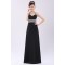 A-Line Halter Beaded Long Black Chiffon Prom Evening Formal Party Dresses ED010522