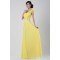 A-Line One-Shoulder Beaded Long Yellow Chiffon Prom Evening Formal Party Dresses ED010526
