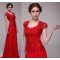A-Line Long Beaded Red Chiffon Prom Evening Formal Party Dresses ED010527