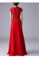A-Line Long Beaded Red Chiffon Prom Evening Formal Party Dresses ED010531