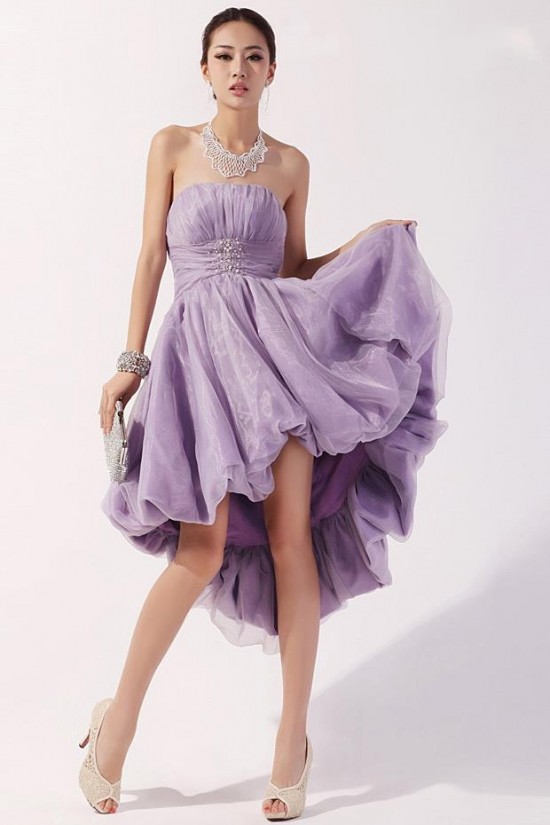 High Low Strapless Short Prom Evening Formal Party Dresses ED010532