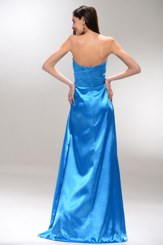 A-Line Strapless Long Blue Prom Evening Formal Party Dresses ED010534