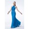 Trumpet/Mermaid Long Blue Chiffon Beaded Prom Evening Formal Party Dresses ED010538