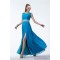 A-Line Beaded Long Blue Chiffon Prom Evening Formal Party Dresses ED010539