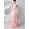A-Line Beaded Long Pink Chiffon and Lace Prom Evening Formal Party Dresses ED010540